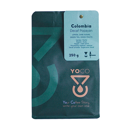 YOCO - Kolumbija Popayan Bez kofeina Filter 250g