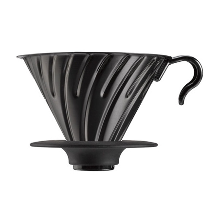 Hario V60-02 Metalni dripper sa silikonskom bazom - Crna