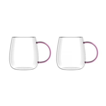 Vialli Design - Bolla Set od 2 Šalice s Ružičastom Ručkom 400ml