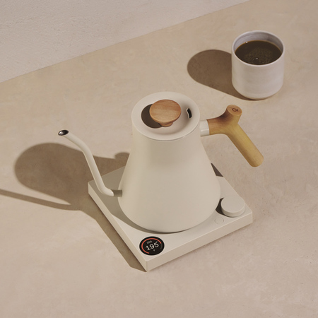 Fellow Stagg EKG PRO Electric Pour Over Kettle Sesame with wood handle 900 ml